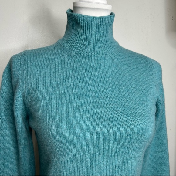 Not for sale -Ba&sh Wool Blend Sweater Fred Teal Blue Preppy Classic Turtleneck - Picture 7 of 13